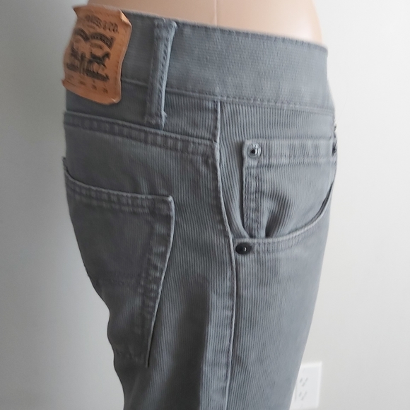 Levi's 513 gray corduroy slim straight mid rise jeans - Picture 7 of 14